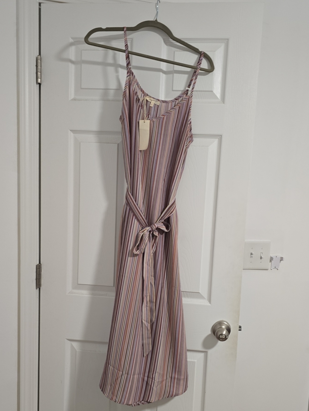 Mystree Lavender & Pink Striped Tie-Waist Maxi Dress